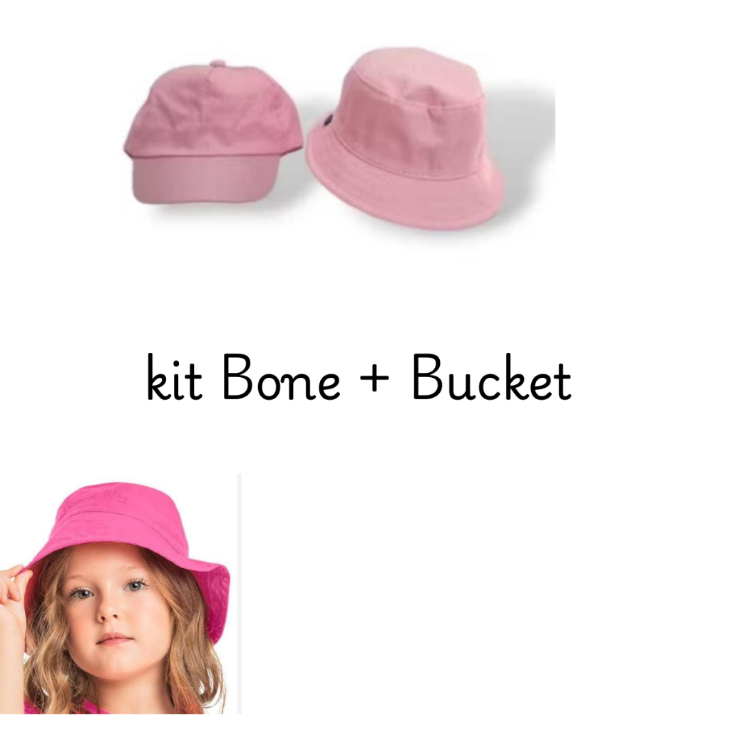 Kit Boné + chapéu Bucket  Infantil Ideal 02  ate 10 Meses em Oferta na Shopee