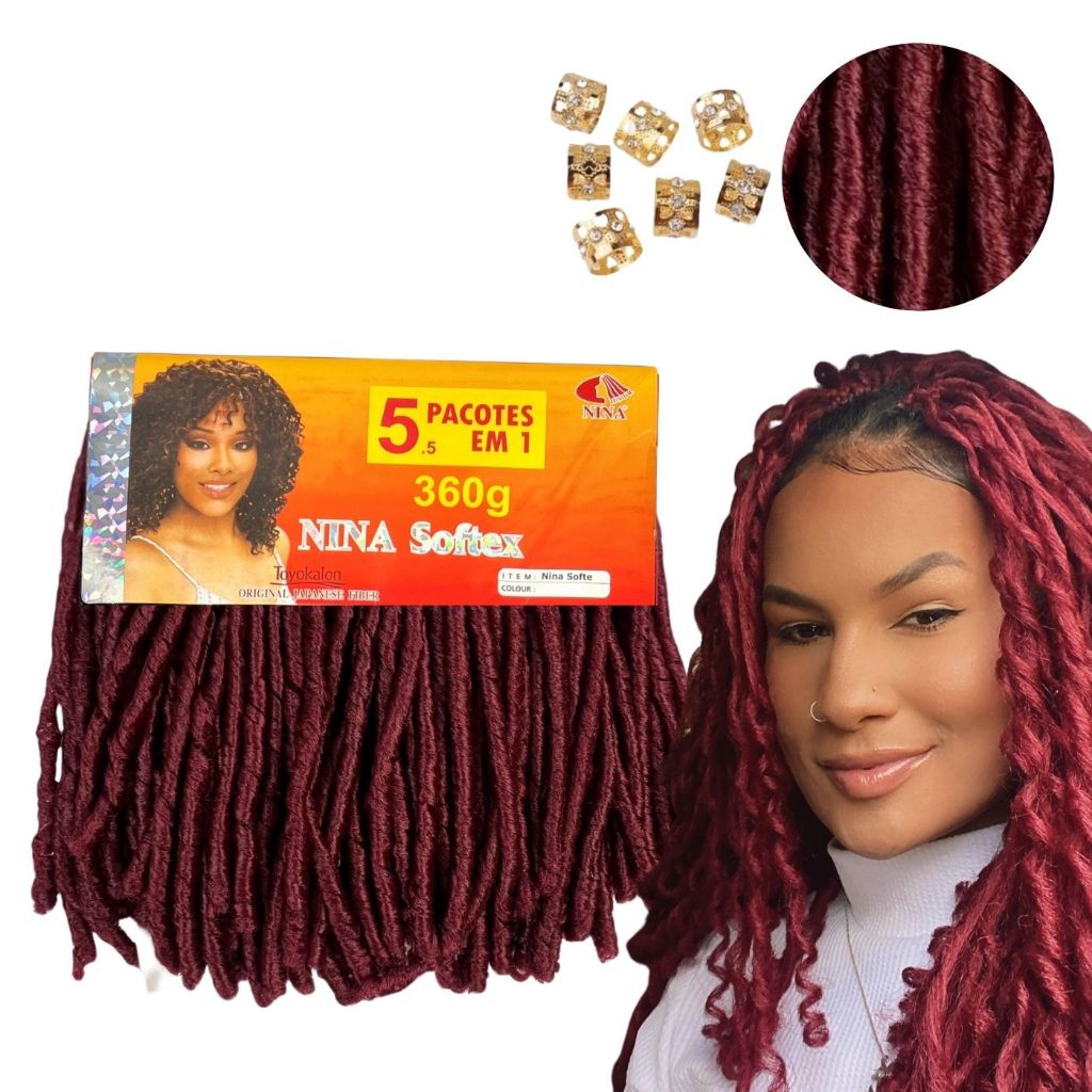 Nina Softex Pacotão 5x1 Original 360g Faz uma cabeça, Crochet Braid,