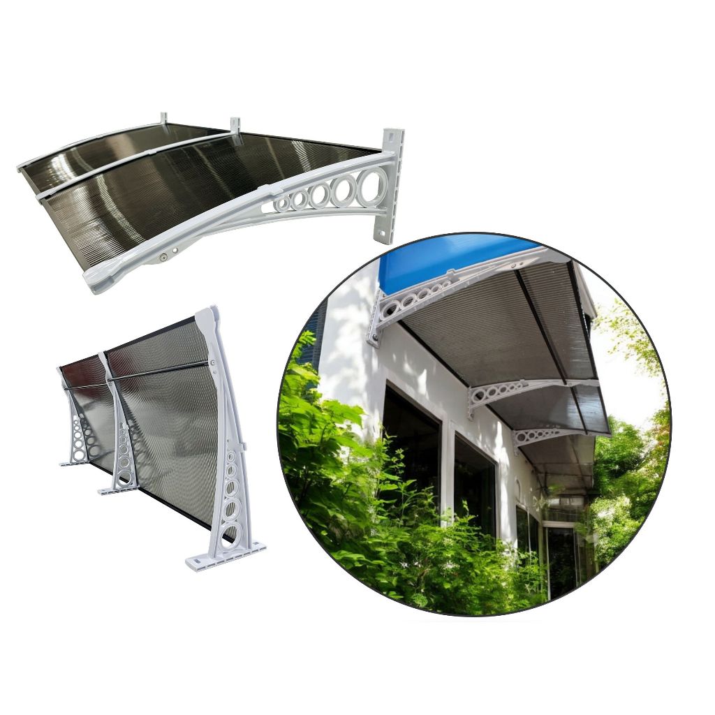 Toldo Imperial em Policarbonato 1,40x0,50m - para Janelas, Portas, Lojas - Com Fita De Vedação