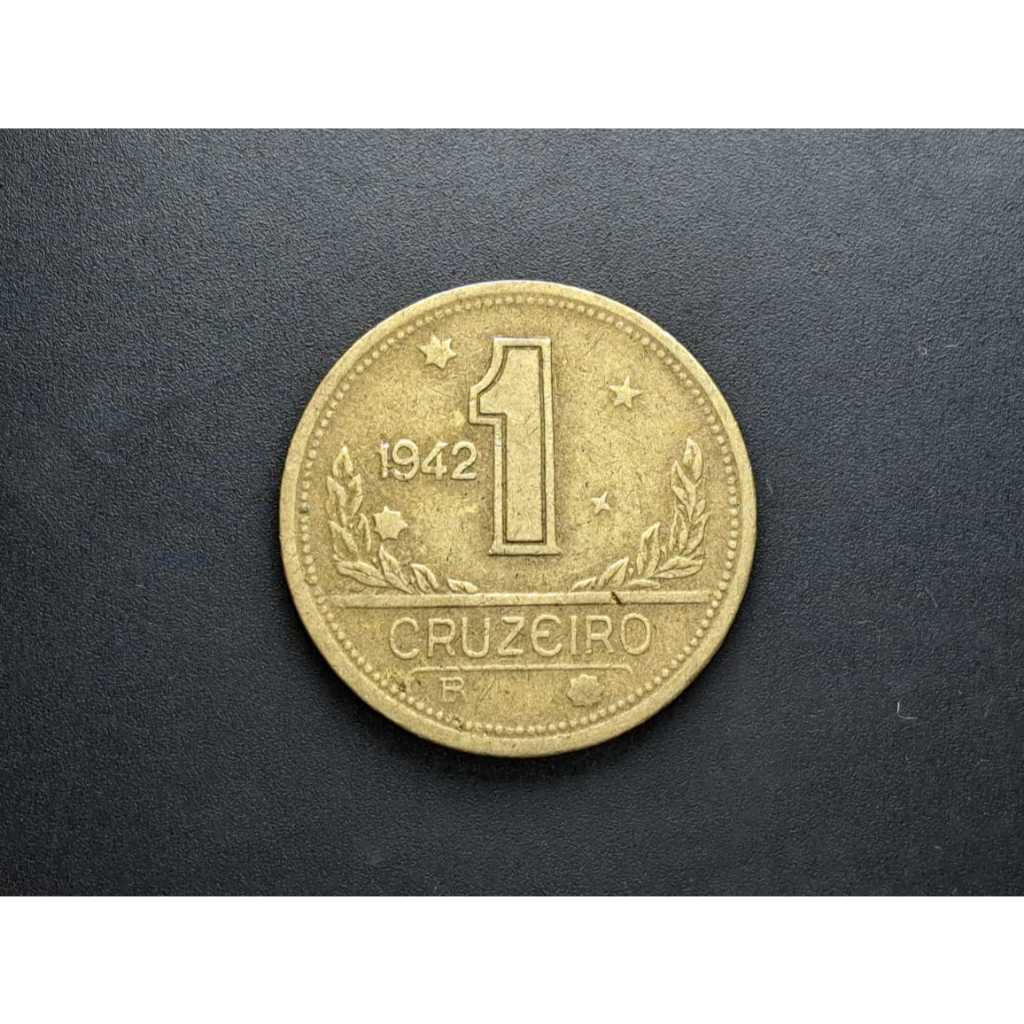 Moeda de 1 cruzeiro de 1942, MBC, bronze alumínio, 22,9mm
