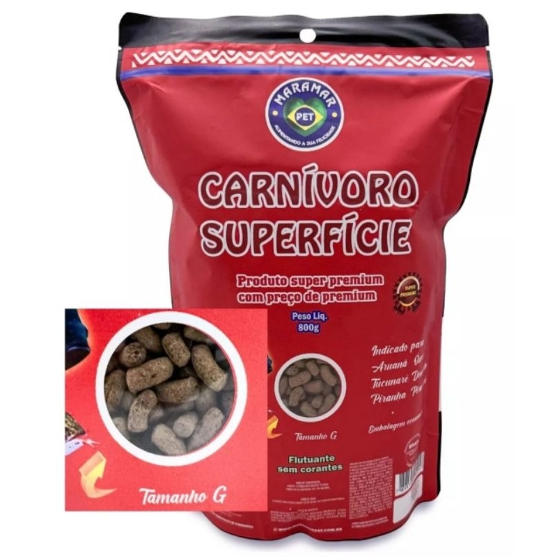 Ração Maramar Carnivoros de Superficie Pellet G Bag 700gr
