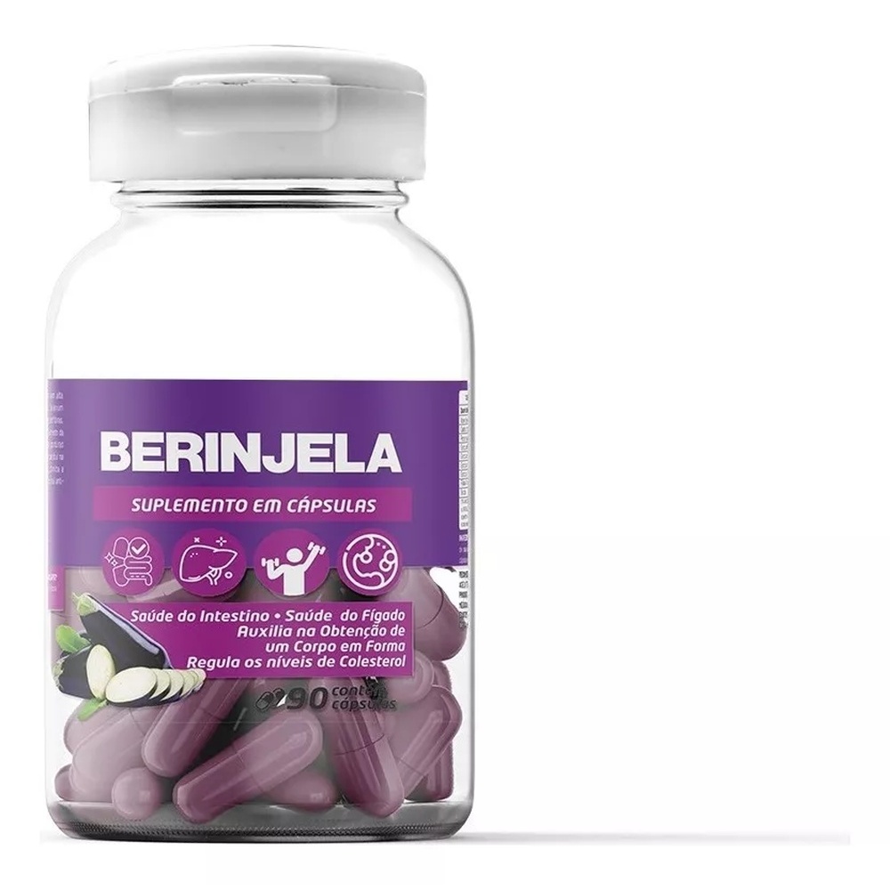 Suplemento Berinjela Cápsulas De 500 Mg 2 Potes 180 Cápsulas Sabor Sem Sabor
