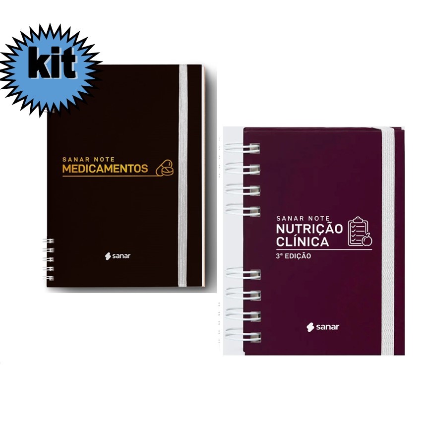 Sanar Note Medicamentos + Sanar Note de Nutrição 3 Edição Receita Perfeita