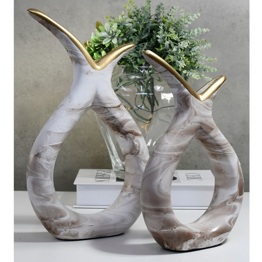 Enfeite Kit 2 Dupla Vasos Jarros Decorativos Rack Sala Aparador Cerâmica Enfeite Casa Decoracao mesa