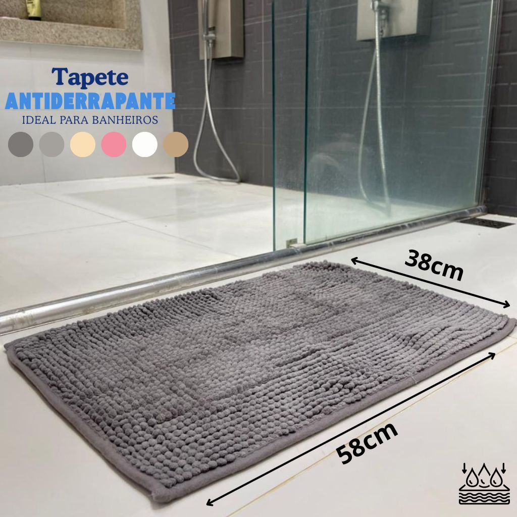Tapetes Banheiro Bolinha 38x58 Antiderrapante Microfibra Varias Cores