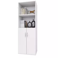 Armário Sapateira /Estante Multiuso c/ 2 Portas 4 Prateleiras Nichos Balcão Organizador