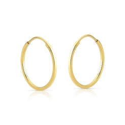 Argola ouro 18k redonda 14mm fio quadrado 750
