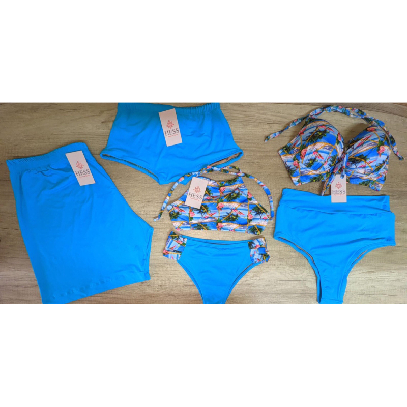 Kit Família Moda Praia / Biquíni Mãe Sunga Inf Shorts Masculino / Traje De Banho Família