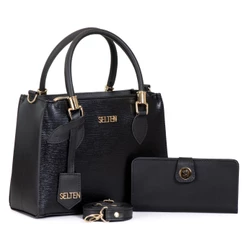 Bolsa Feminina Transversal e de Mão com Carteira Kit Selten