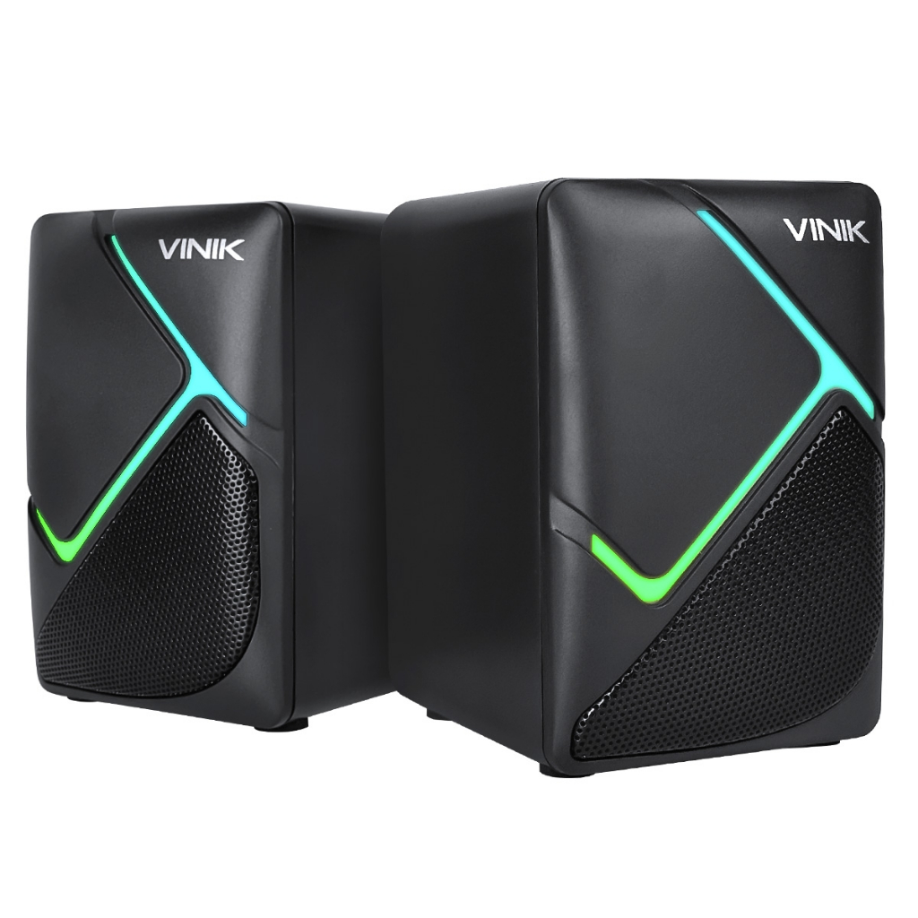 Mini Caixa De Som Gamer 6W RMS 2.0 LED Rainbow USB e P2 Vinik Constelation