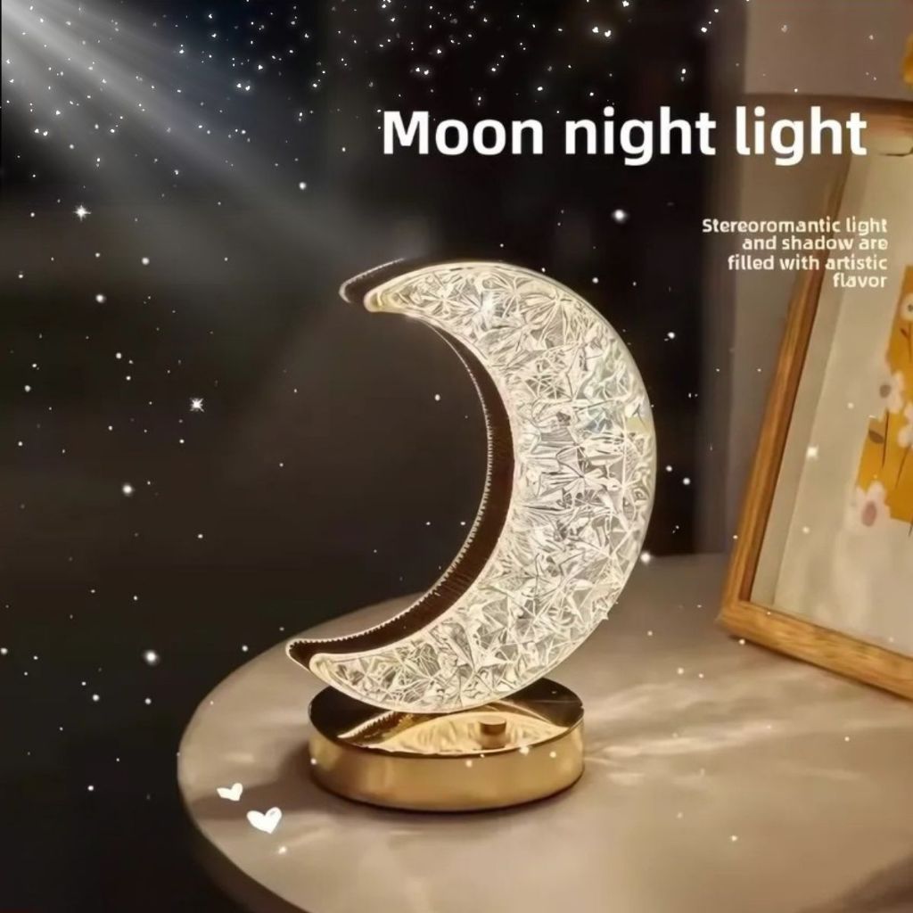 Luminária de Mesa Acrílico (900863) De Lua Led Com Touch Recarregável USB em Oferta na Shopee