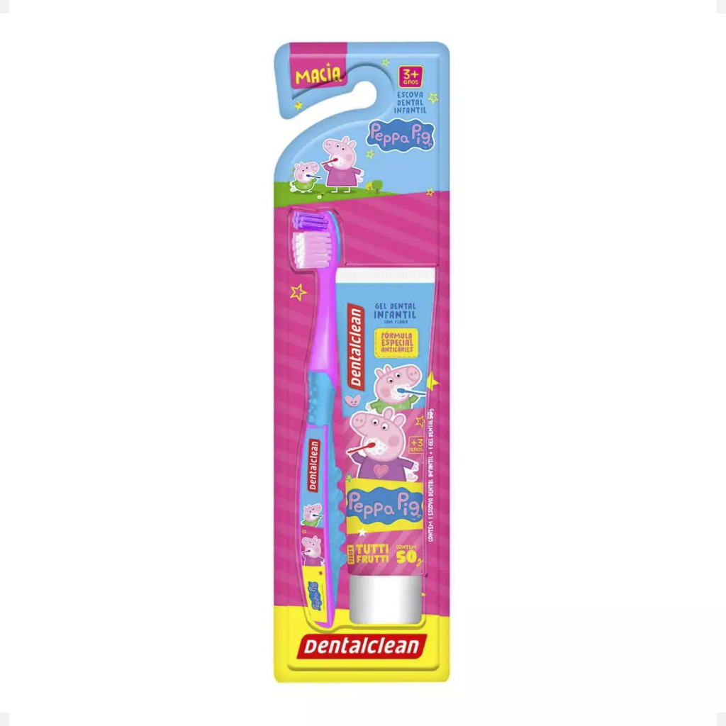 Escova De Dente Infantil Peppa Pig + Gel Dental 50g - Kit em Oferta na Shopee