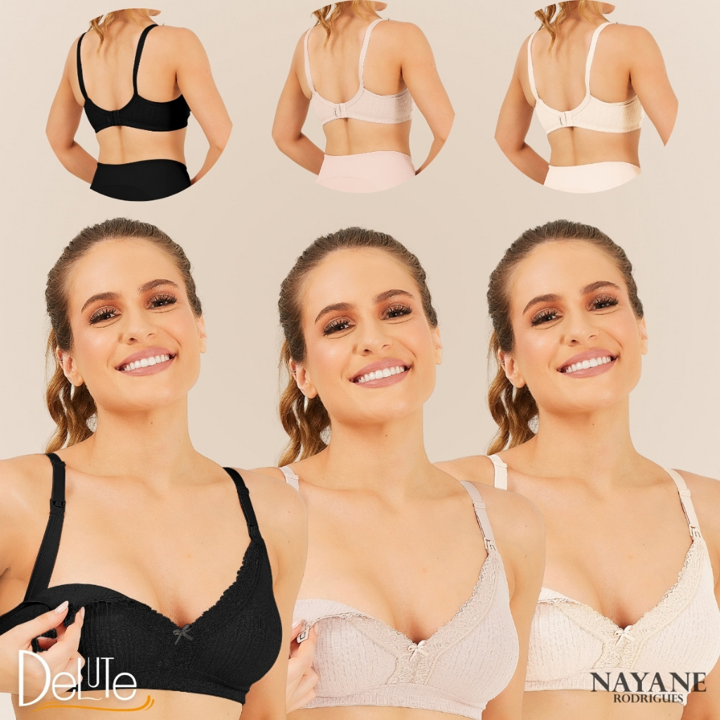 Sutia Top Nayane Rodrigues sem Bojo e Aro Click Funcional para Amamentacao Alca Larga Confortavel - Women Clothes