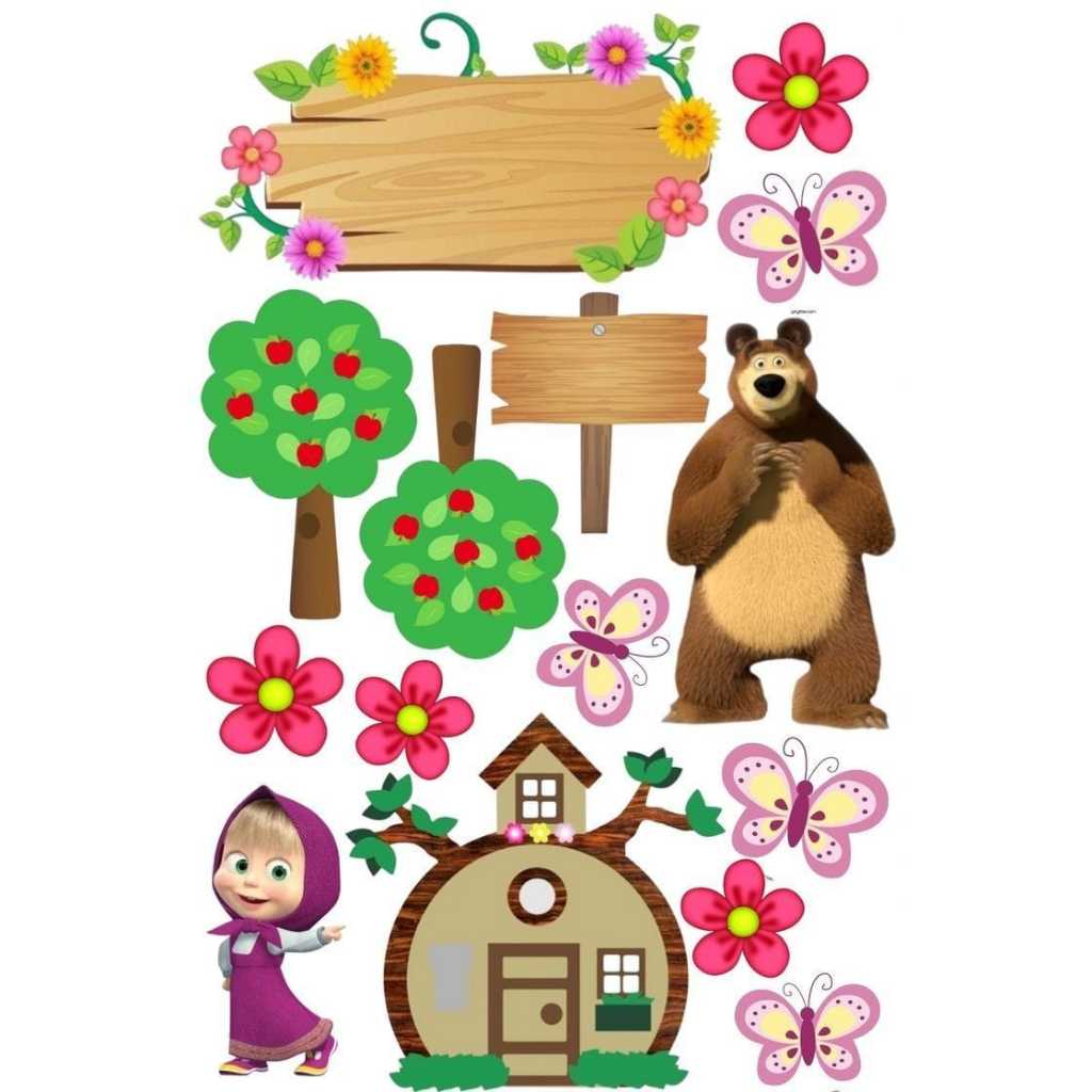 Topo de bolo - Masha e o Urso