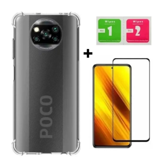 Kit 2x1 Capa Case+Película de Vidro Temperado 3D para xiaomi Mi9 Mi9 lite Redmi8 8A Redmi 9 9T 9A 9C