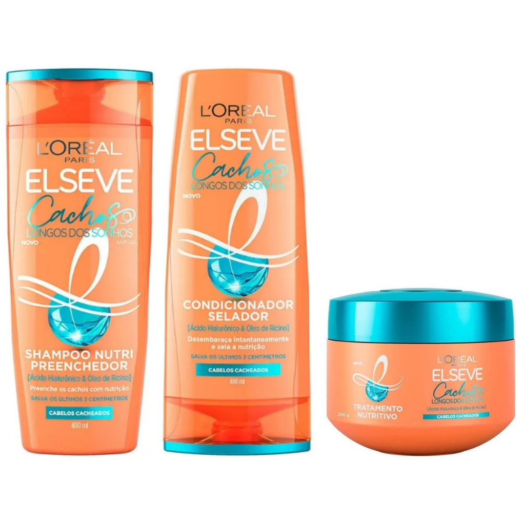 Kit Elseve Cachos dos Sonhos - Shampoo e Condicionador 400ml + Máscara 300g