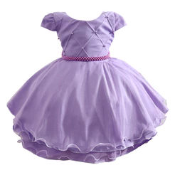 Vestido Infantil Lilás Isabela Encanto Daminha Princesa Sofia Florista Lavanda 1 ao 4