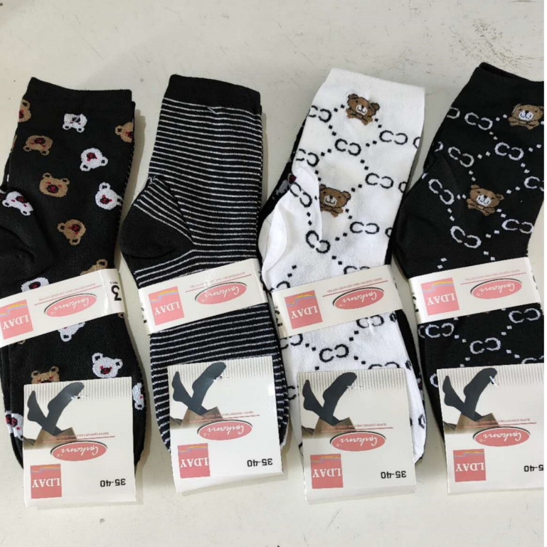 kit 6-12 par meia  feminina  bom qualidade ótimo cano longas em Oferta na Shopee