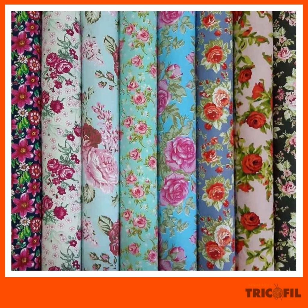 Tecido Estampas Floral Graúdo | Tricoline 100% Algodão ( 40x75cm) em Oferta na Shopee