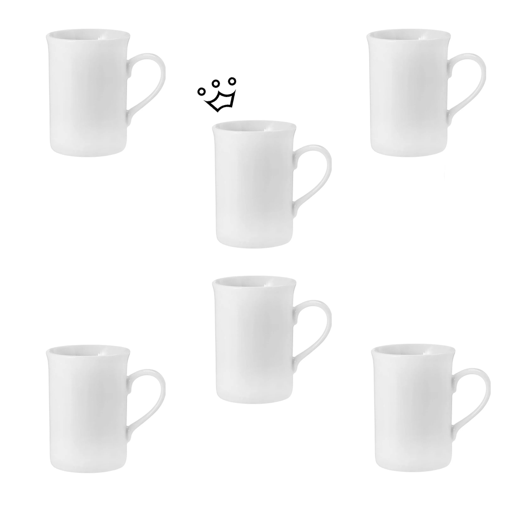 Kit Canecas Legítima Porcelana Schmidt 6 Un. 240 ml Chocolate Quente