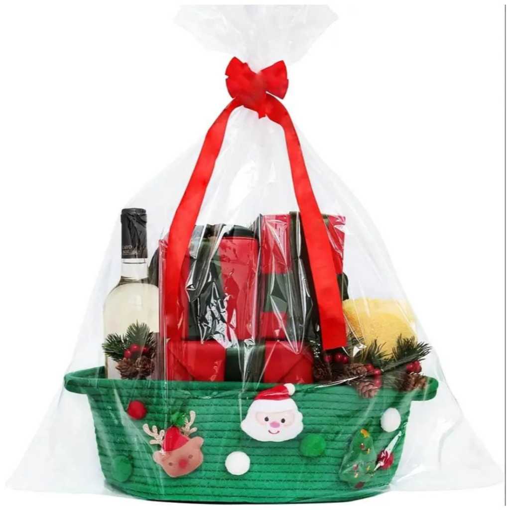 Saco Transparente 60x80 50x70 Para Cesta De Presente Páscoa Dia Das Mãe Café da manha PP Tipo Celofane