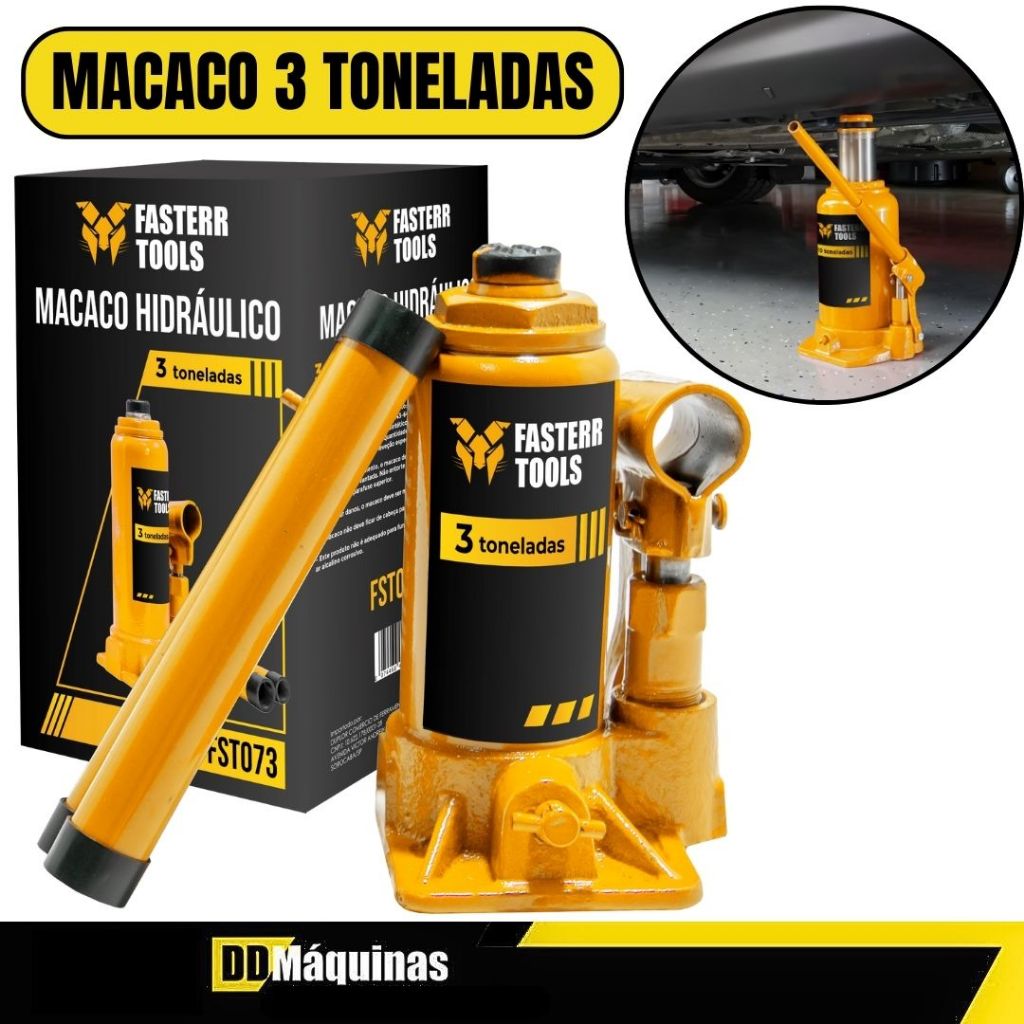 Macaco Hidráulico Garrafa 3 Toneladas - Fasterr em Oferta na Shopee