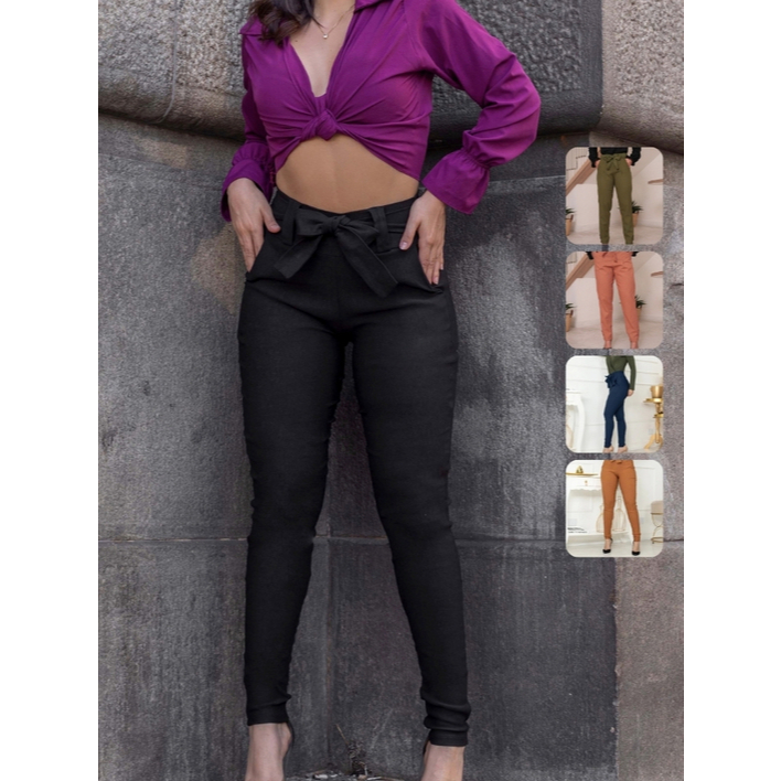 Calça Feminina Social Com Lycra Clochard Laço Skinny Várias Cores em Oferta na Shopee