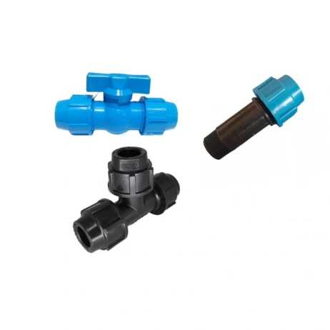 Kit Conexões Pead Te 20mm + Adapt. 20mmx 3/4+ Registro 20mm