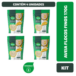 Kit 4 Un Aveia Flocos Finos Vitao 170G em Oferta na Shopee