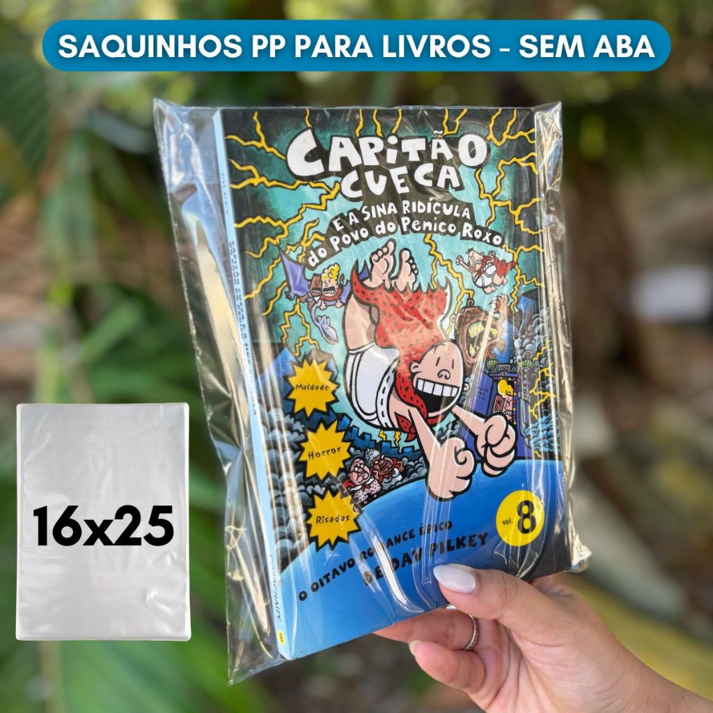 Saquinhos Para Livros 16x25 - Saco Transparente Sem Aba 50/100/200/300 Unidades