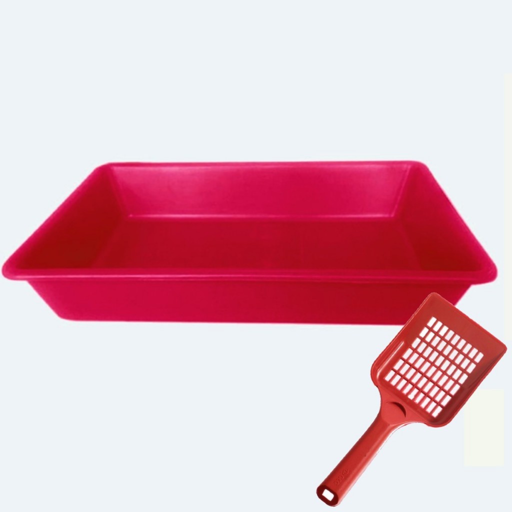 Caixa de Areia Gatos Bandeja Higiênica para Areia Pra Gato + Pá Higiênica - Varias cores