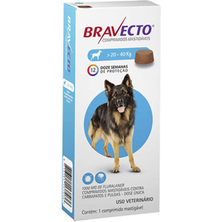 Bravecto para Cães de 20 a 40Kg - 1000mg em Oferta na Shopee