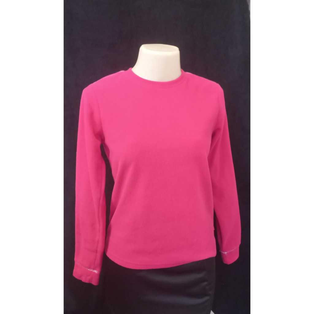 EA 119 - Blusa feminina quentinha pink, confeccionada em plush, tamanho M