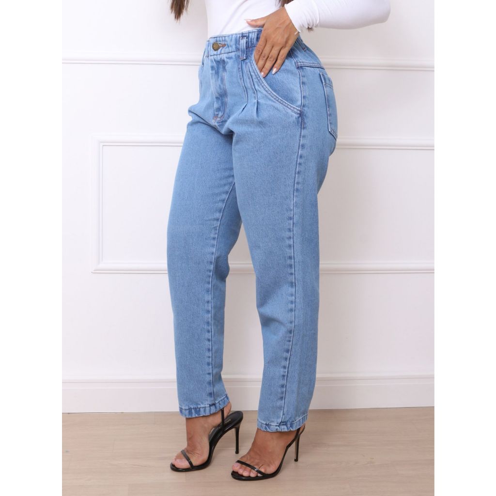 Calça Jeans Mom Fit em Oferta na Shopee