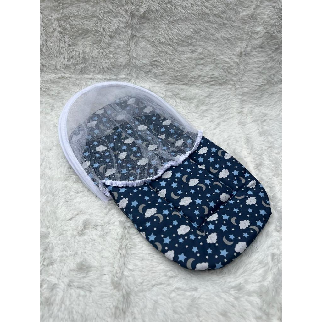 Berço Portátil com Mosquiteiro protetor Luar Marinho