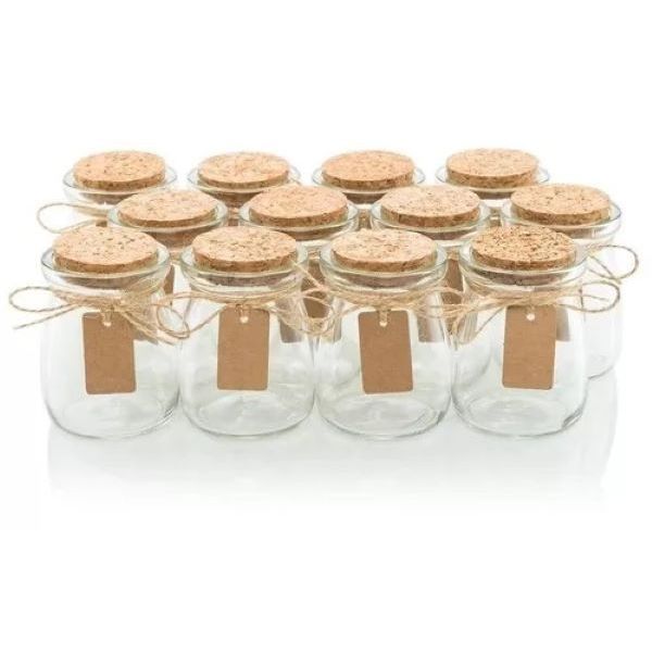 20 Potes de vidro 100ML com Rolha Porta Velas condimentos temperos