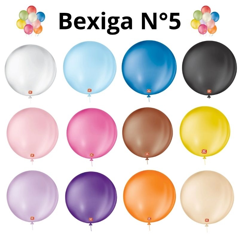 Balão Bexiga N5 Liso 50un São Roque - Várias Cores