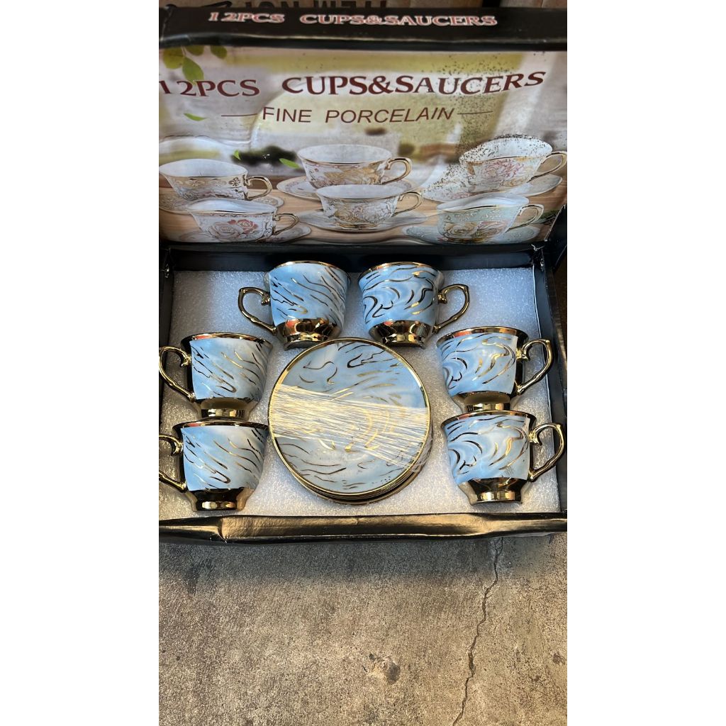 Xícara de café kit com 12 peças de Cerâmica em porcelana mega top