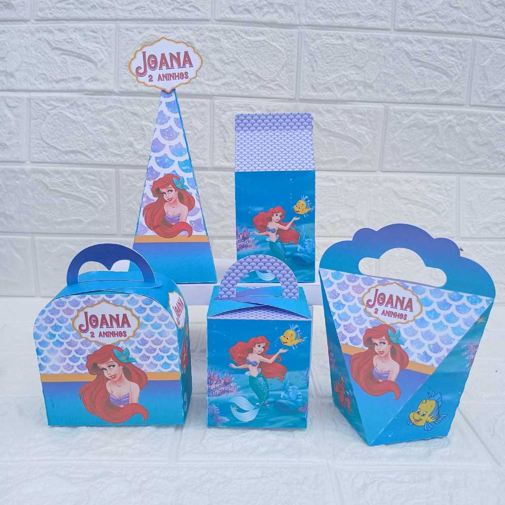 kit caixinhas personalizadas Ariel/ Mimos, Lembrancinhas, Caixinhas, Infantil, Kit festa, Aniversario, Decoração.