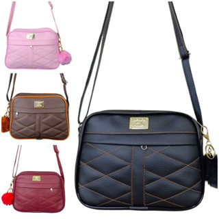 Bolsa Transversal Feminina  Pequena  Couro + Chaveiro - Passeio Dia Dia em Oferta na Shopee