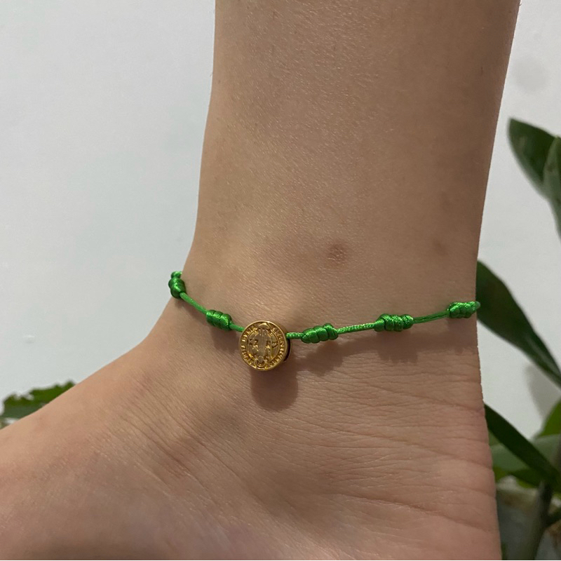 Pulseira  Tornozeleira Unissex 7 Nós Verde Amor Amizade