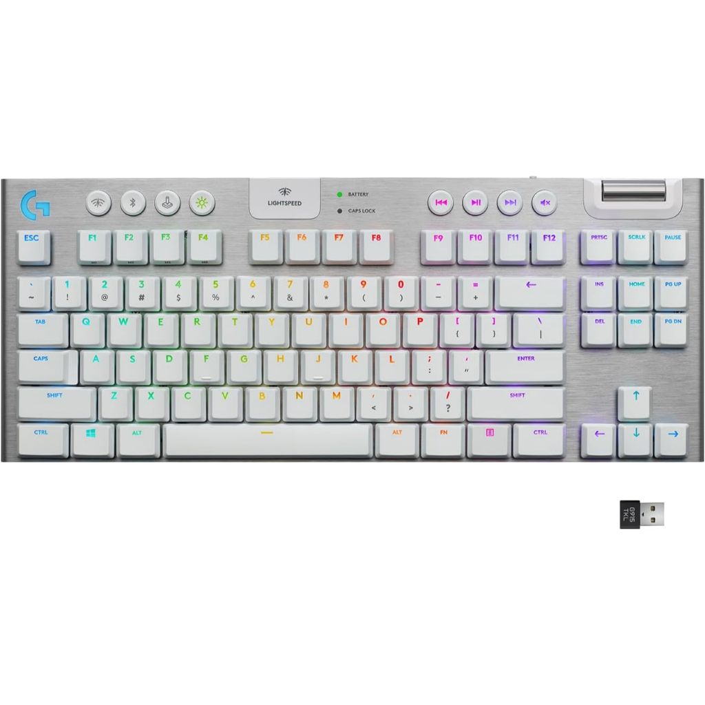 TECLADO LOGITECH G915 TKL GAMER MECANICO SEM FIO RGB USB E BLUETOOTH SWITCH GL TACTILE LA…