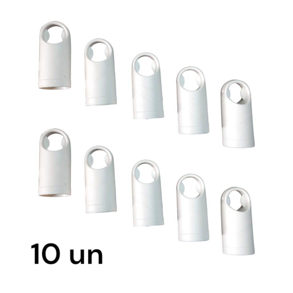 Ponteira Pendurar Cabos Vassoura Rodos Pás Branco 10 Peças