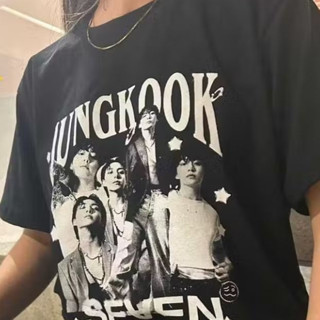 Camiseta BTS SEVEN Jungkook Kpop 100% Algodão Serigrafia em Oferta na Shopee