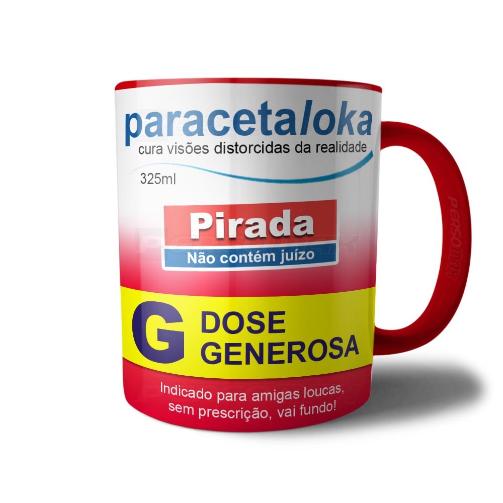 Caneca Paracetaloka Caixa Rótulo de Remédio Xícara de Café Divertida Criativa Presente Amiga Esposa