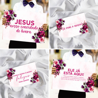 Placa De Casamento Floral Fúcsia / Rosa Pink - Plaquinha Decorativa Entrada Noiva Noivo Pajem Daminha Cortejo em Oferta na Shopee