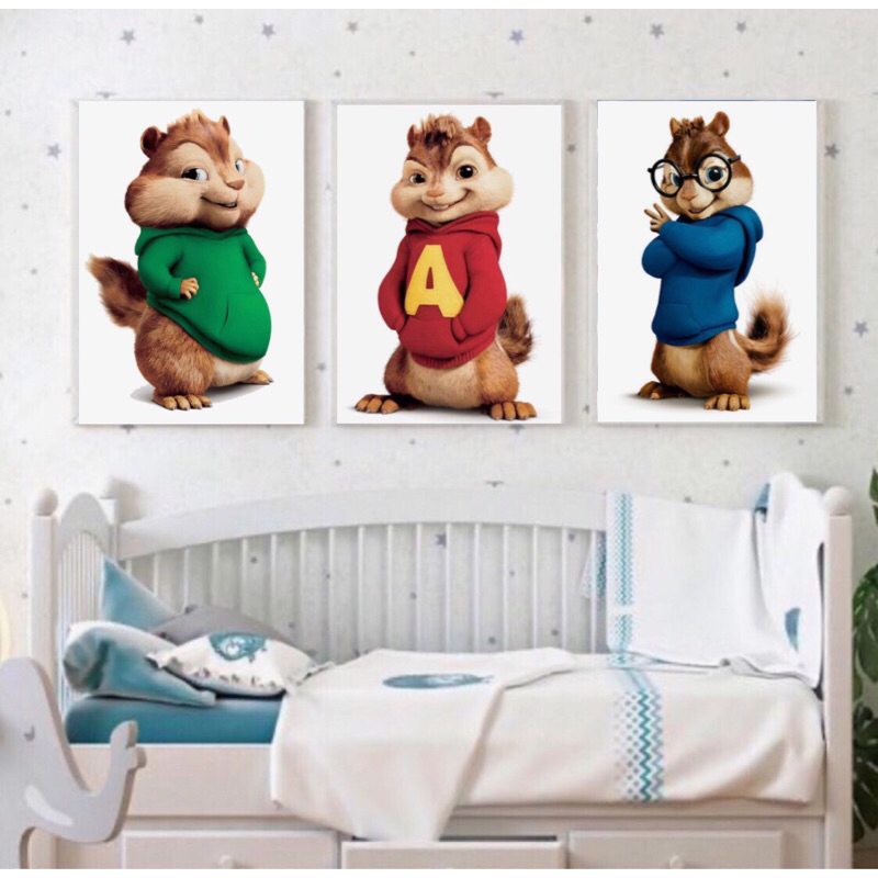 Quadro Decorativo Alvin E Os Esquilos em MDF