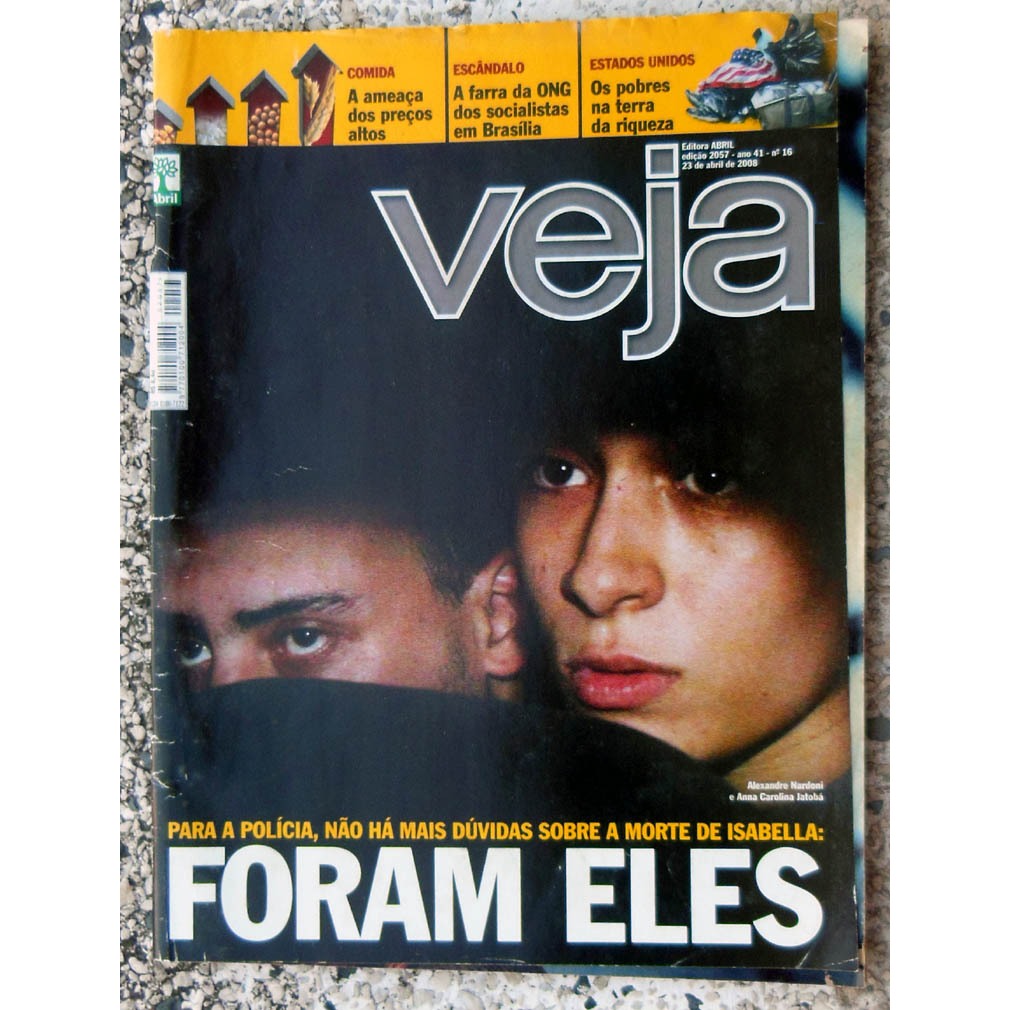 Revista Veja 2057 Isabella Nardoni Roger Waters Maya Gabeira Novela Duas Caras 2008