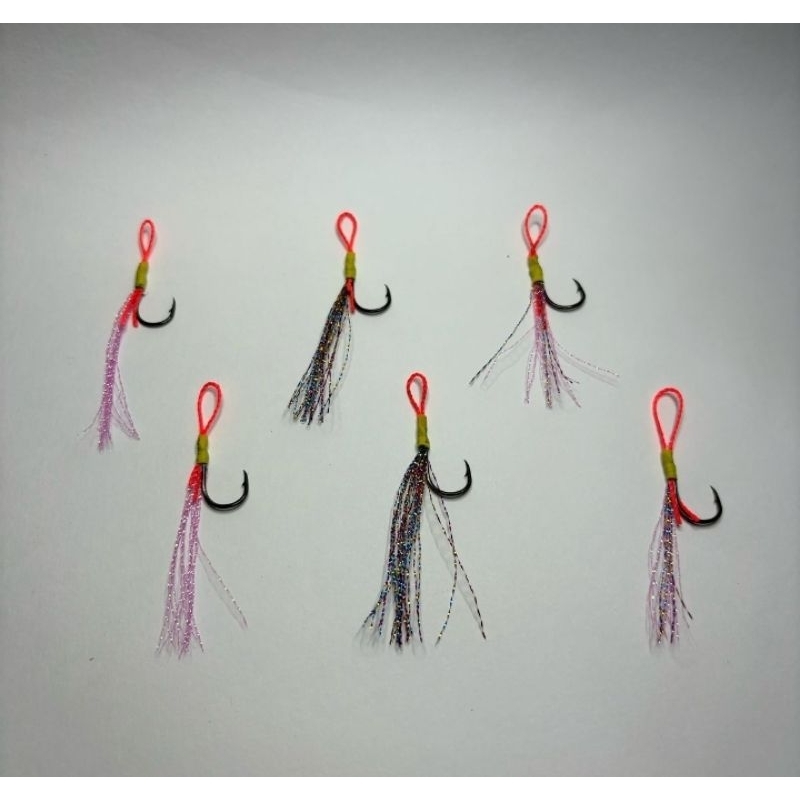 kit 6 suporte hook com cristal flash para iscas artificiais , jumping jigs ..etc..