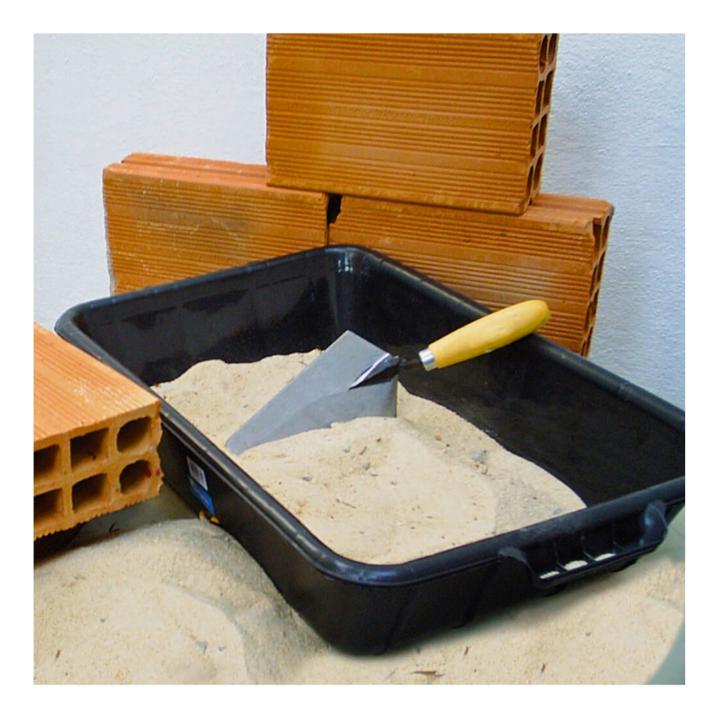Kit Caixa Plástica Masseira 22lts + Balde 12 L Obra Preto Pedreiro Pintura Construção Multiuso